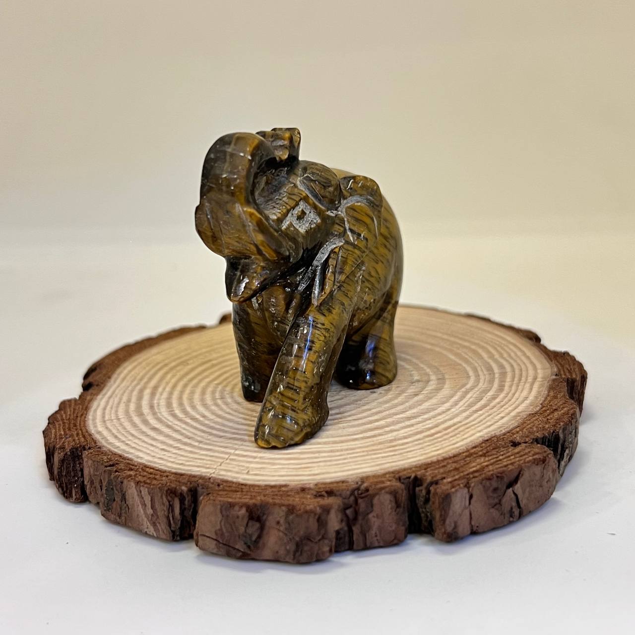TIGER EYE ELEPHANT PAIR 210 GM