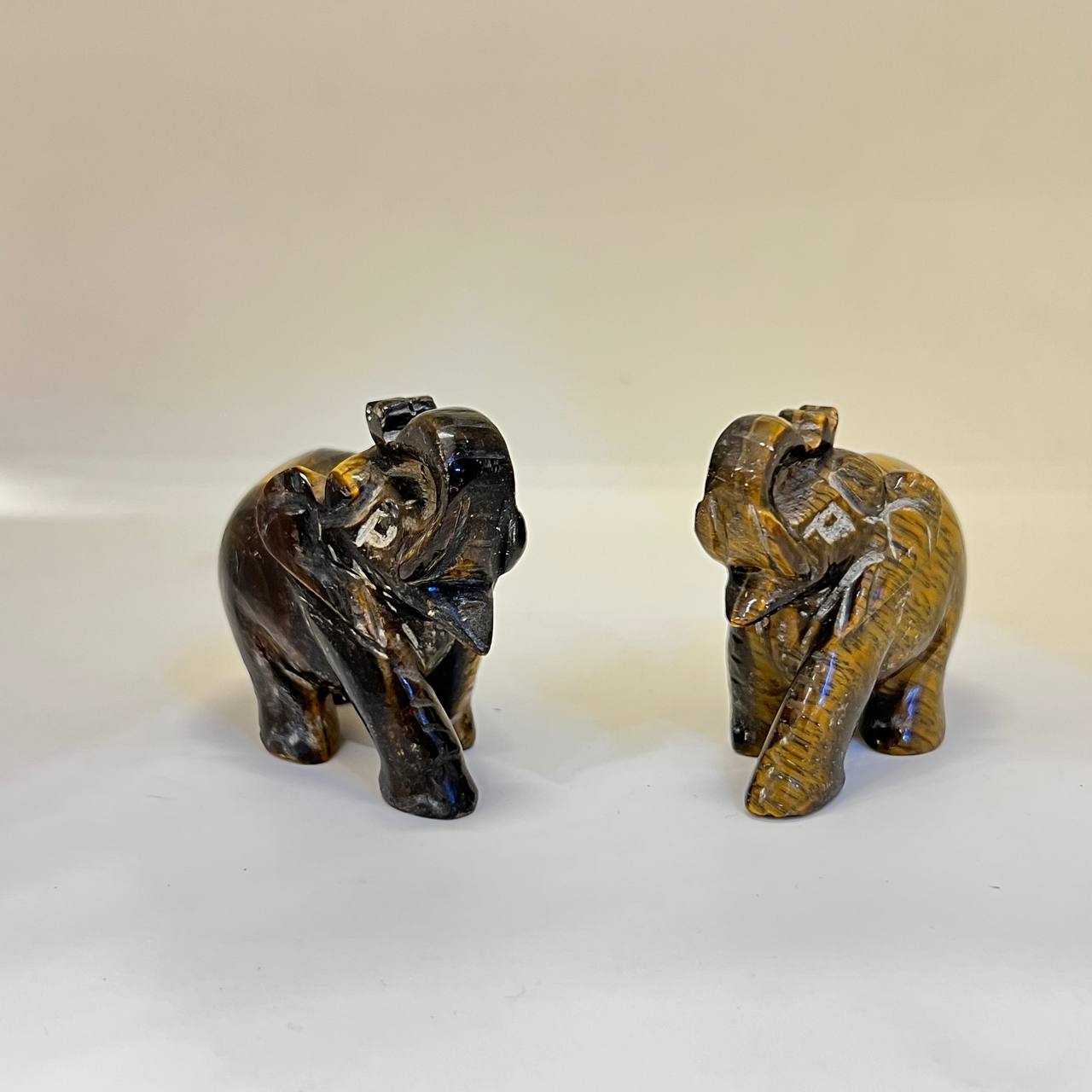 TIGER EYE ELEPHANT PAIR 210 GM