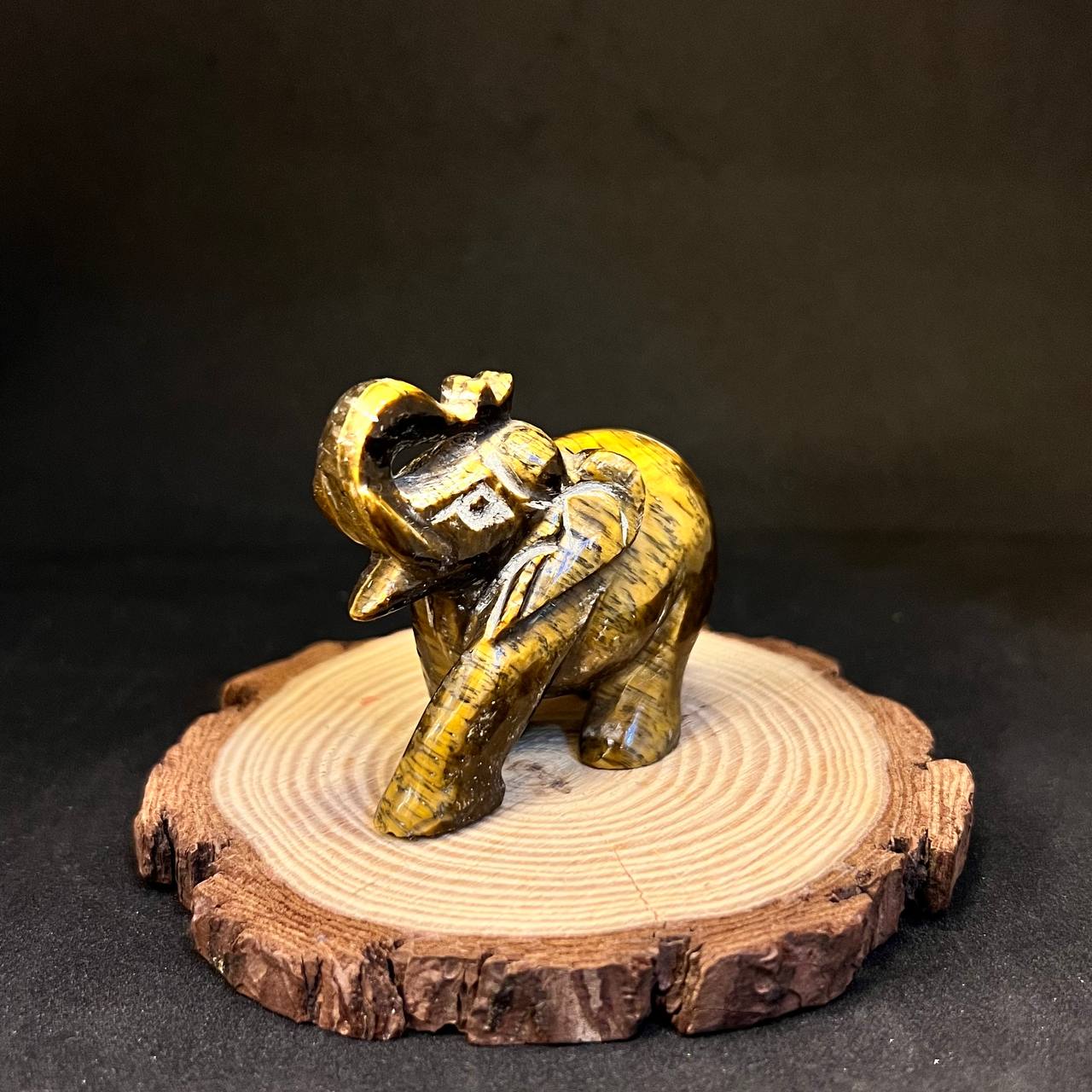 TIGER EYE ELEPHANT PAIR 210 GM