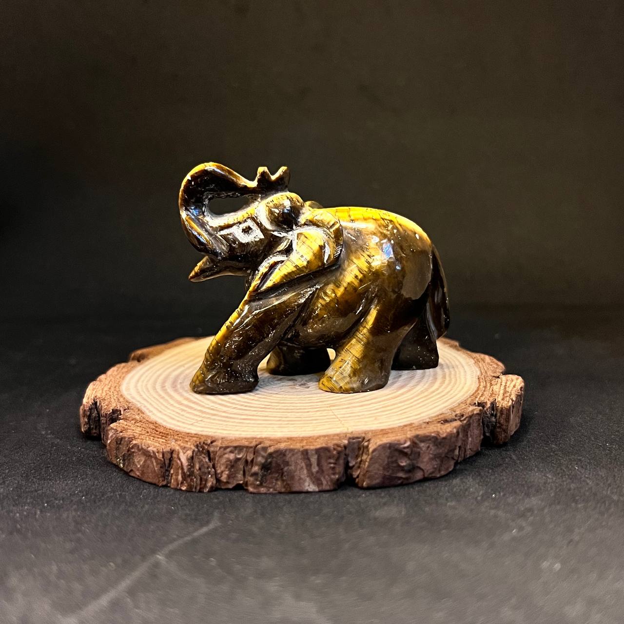 TIGER EYE ELEPHANT PAIR 210 GM