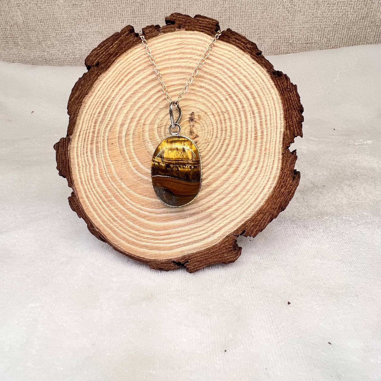 TIGER EYE POLISHED PENDANT (PROTECTION AND STRENGTH)