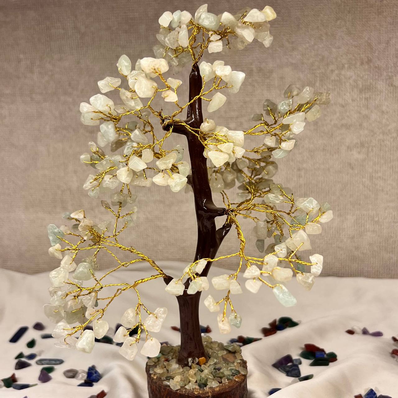 GREEN JADE CRYSTAL TREE (LUCK AND FORTUNE)