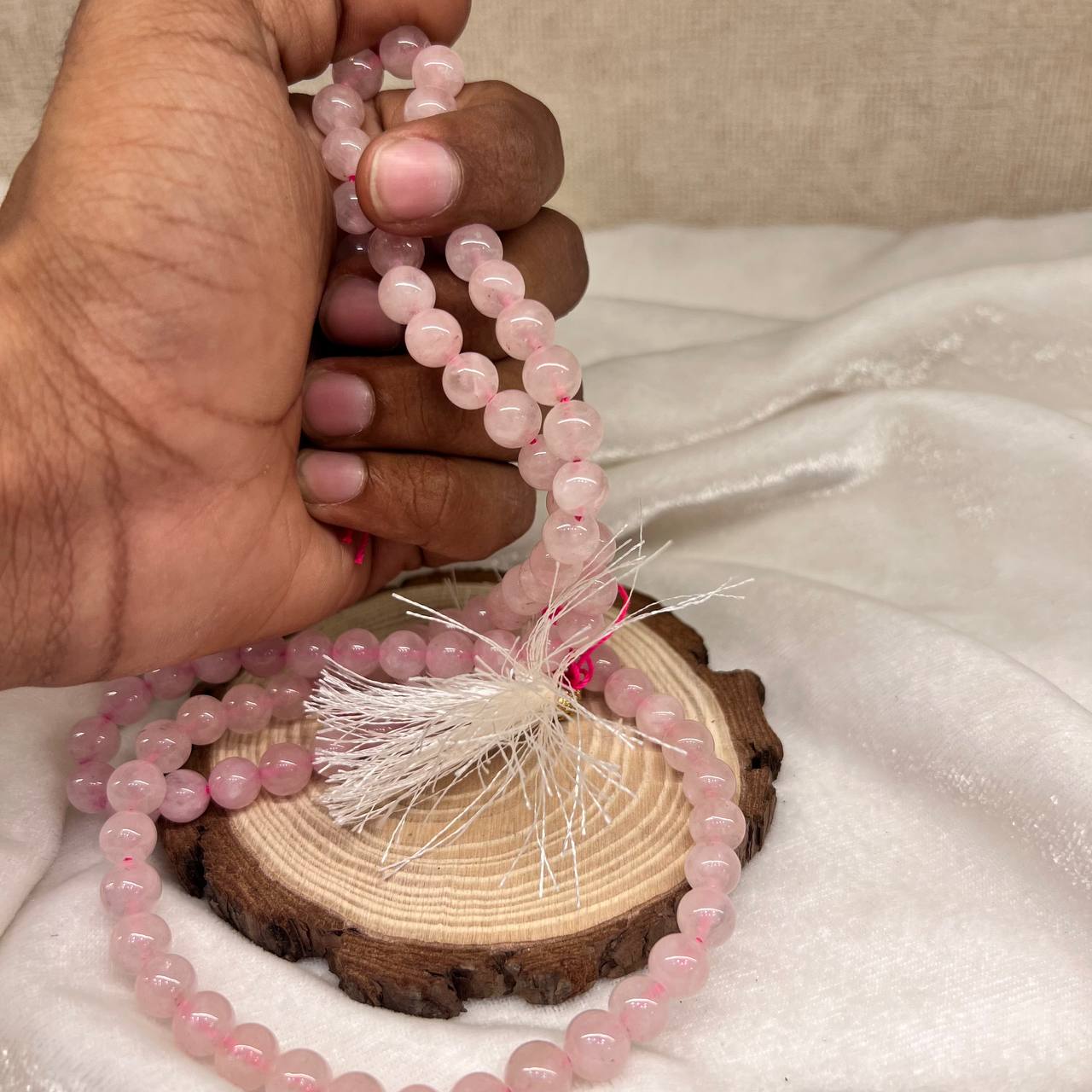 ROSE QUARTZ CRYSTAL MALA (LOVE AND RELATIONSHIP)