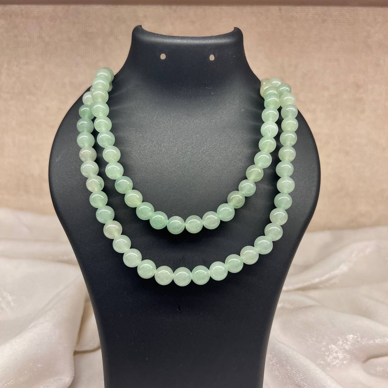 GREEN JADE CRYSTAL MALA (ATTRACTS PROSPERITY)