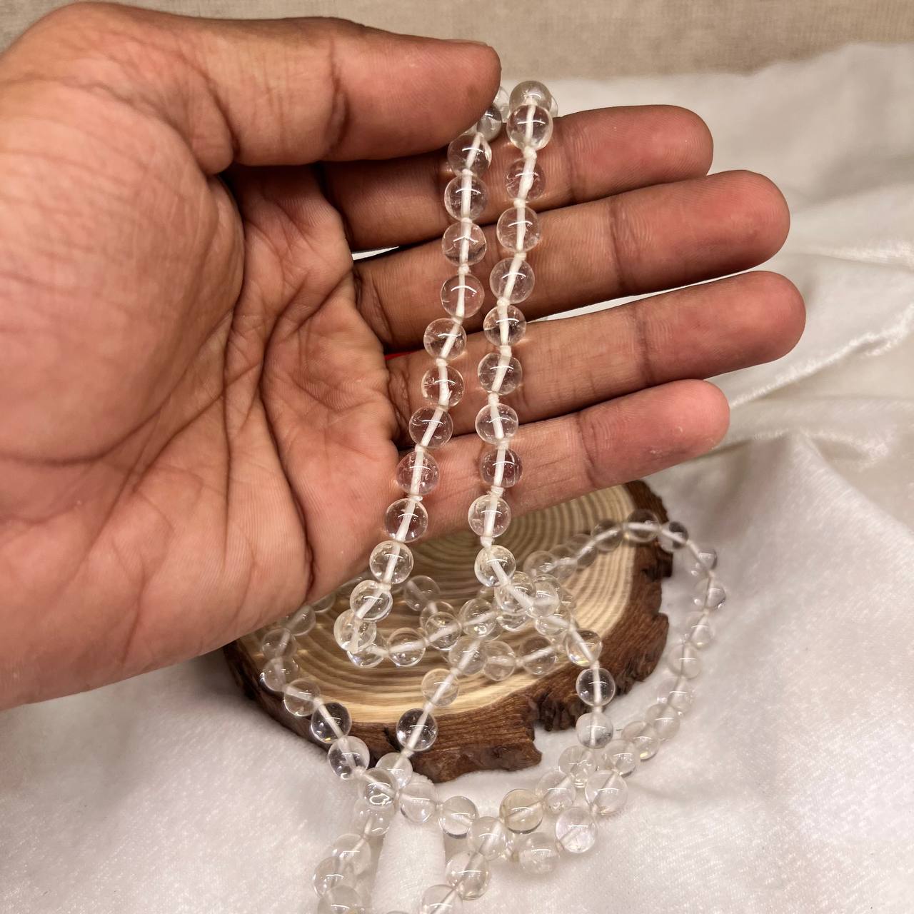 CLEAR QUARTZ CRYSTAL MALA (MIND CALMNESS AND FOCUS)