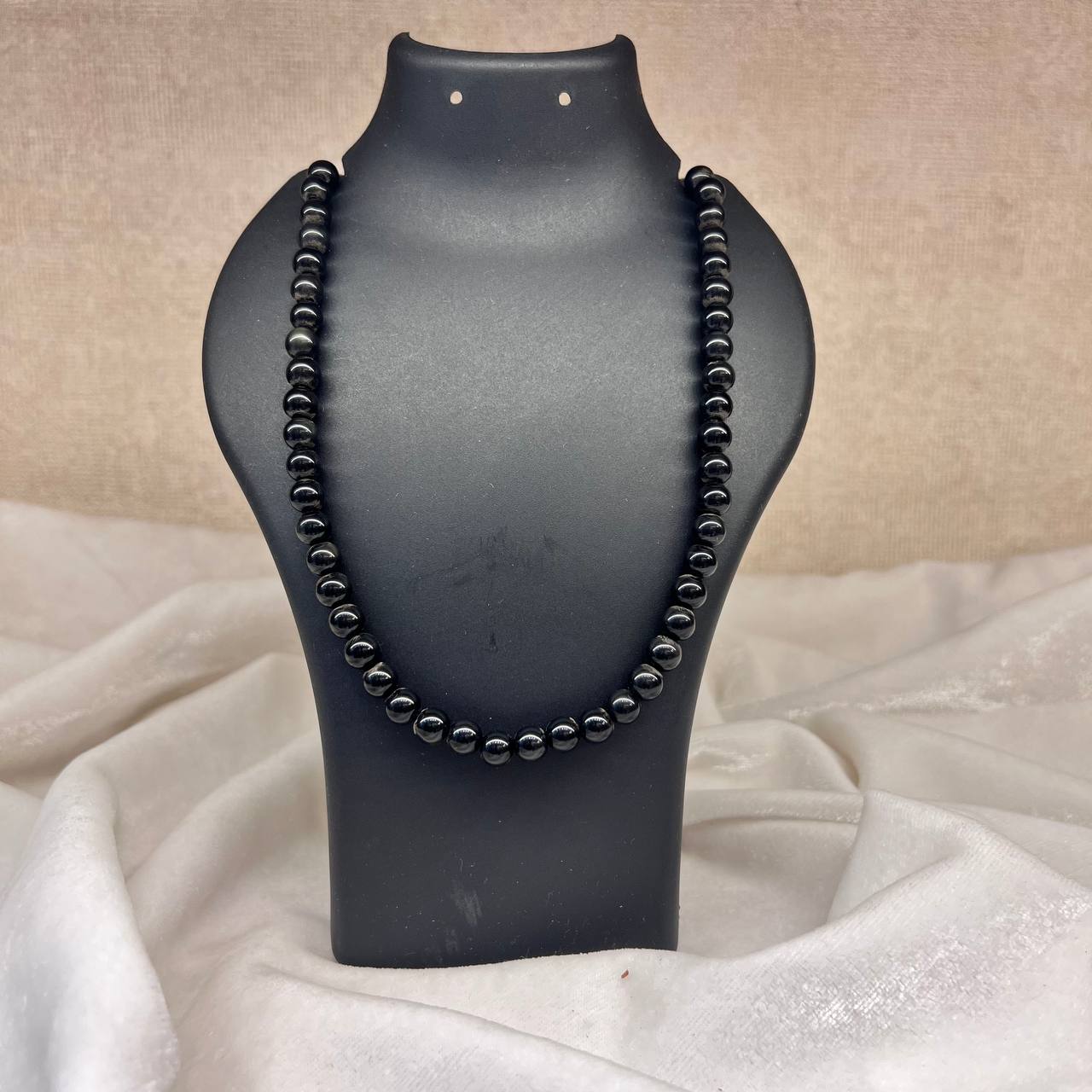 BLACK TOURMALINE CRYSTAL MALA (PROTECTION)