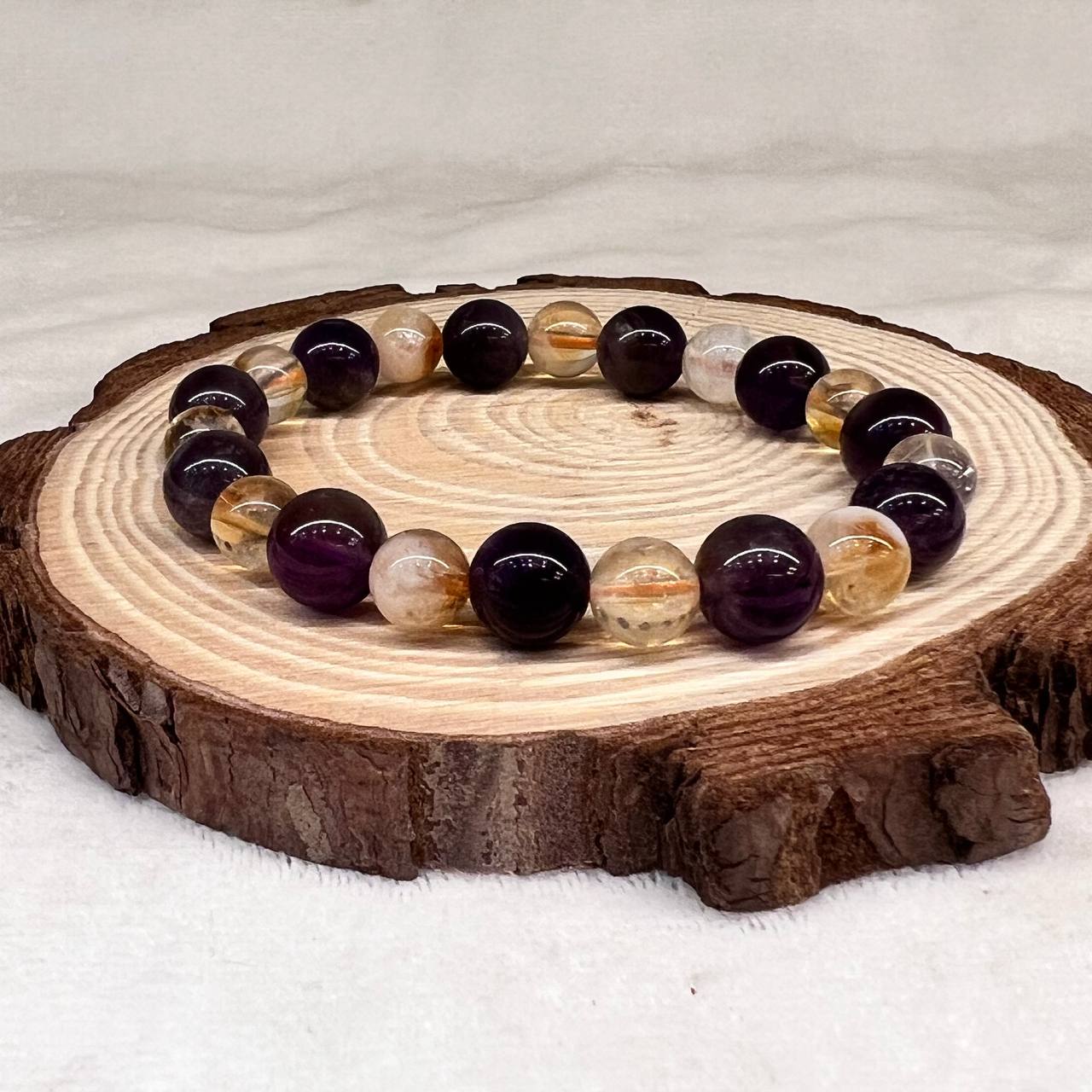 AMETHYST+CITRINE CRYSTAL BRACELET (CLARITY AND FOCUS)