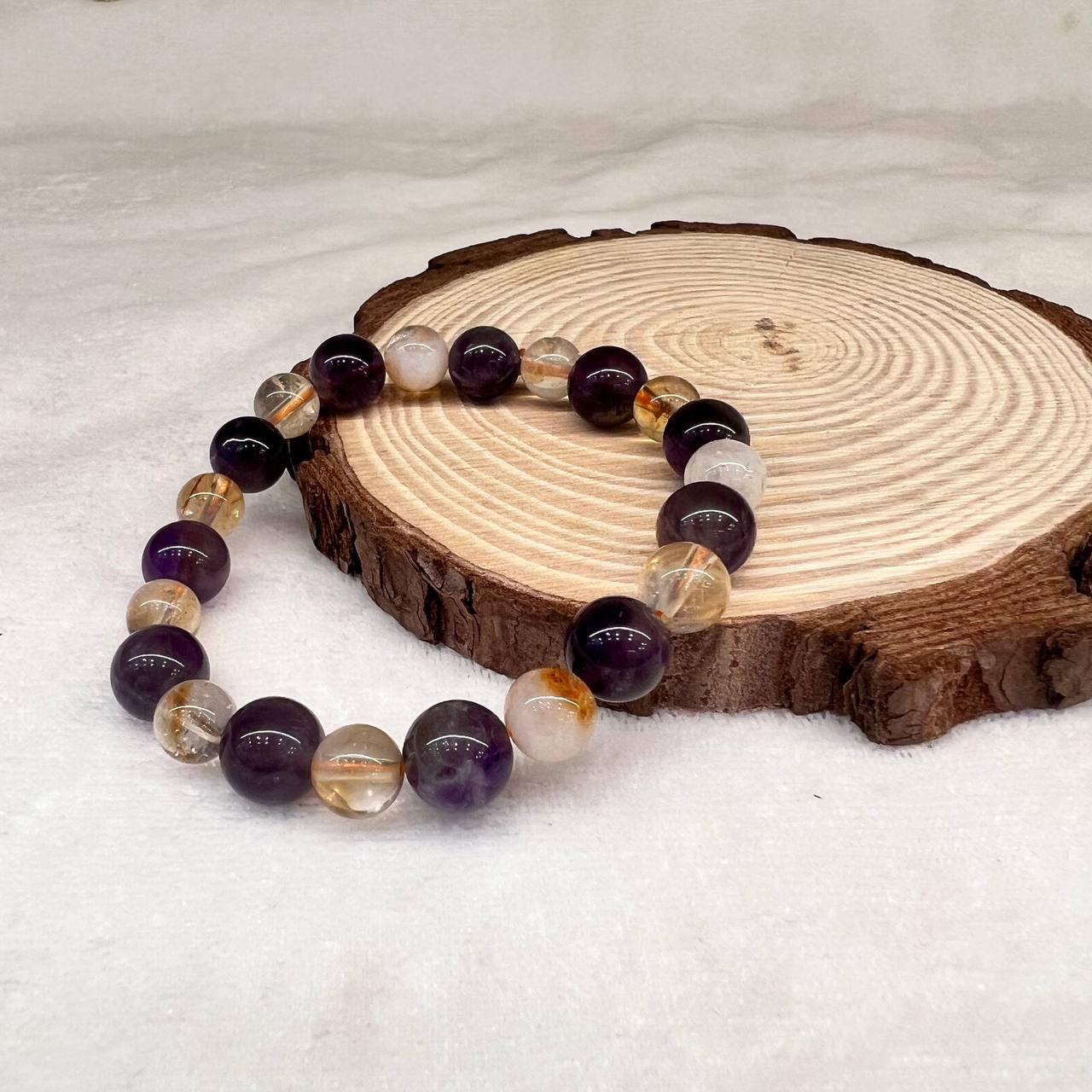 AMETHYST+CITRINE CRYSTAL BRACELET (CLARITY AND FOCUS)