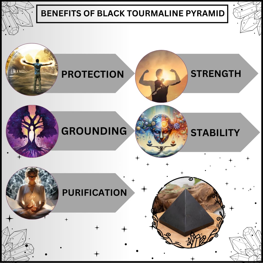 BLACK TOURMALINE CRYSTAL PYRAMID (NEGATIVITY)