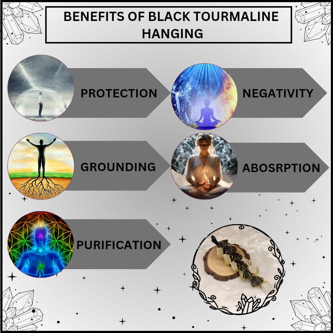 SELENITE+BLACKTOURMALINE DOOROR CAR HANGING (CLEANSING& & NEGATIVITY)