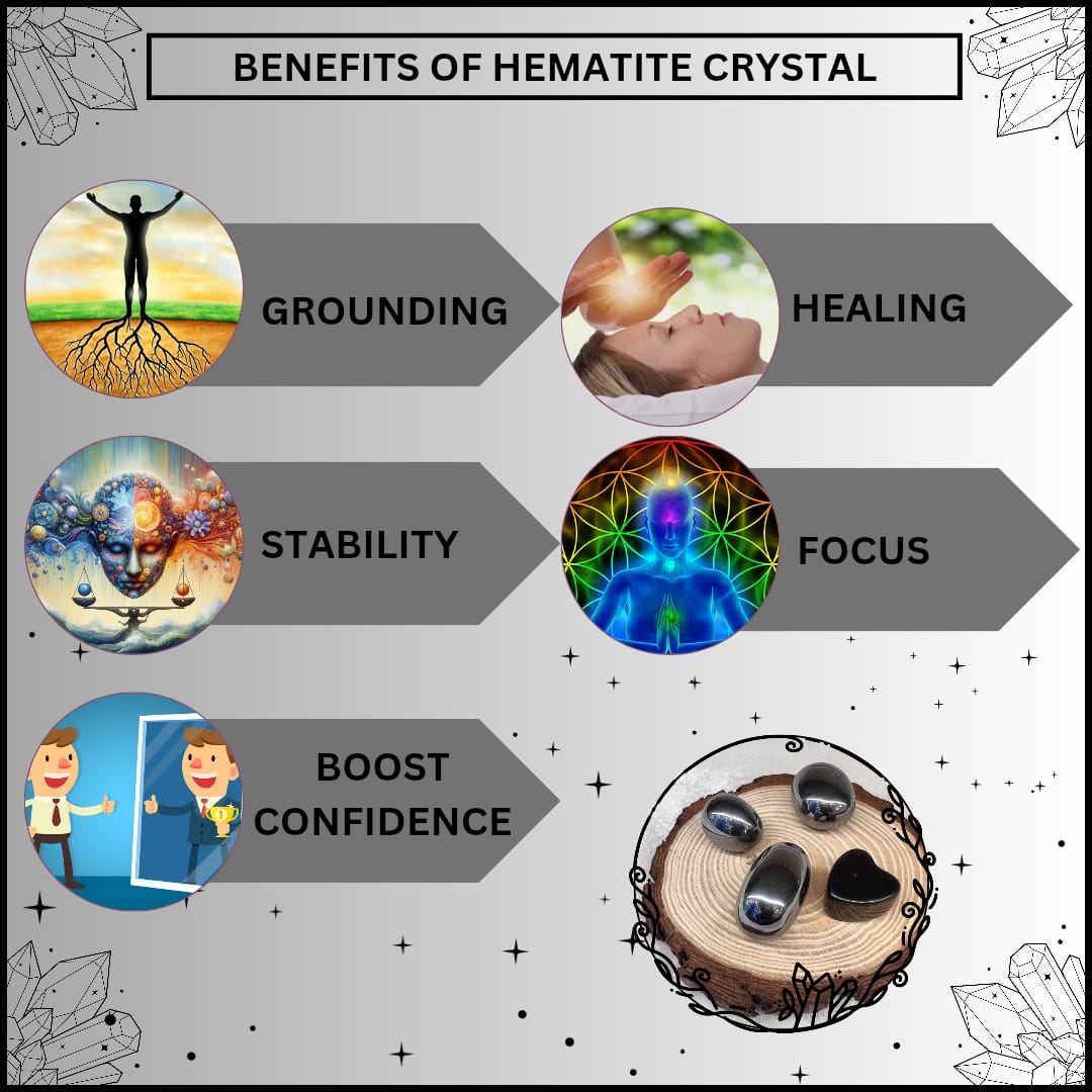 HEMATITE TUMBLE STONE PACK OF 5 (GROUNDING & PROTECTION)