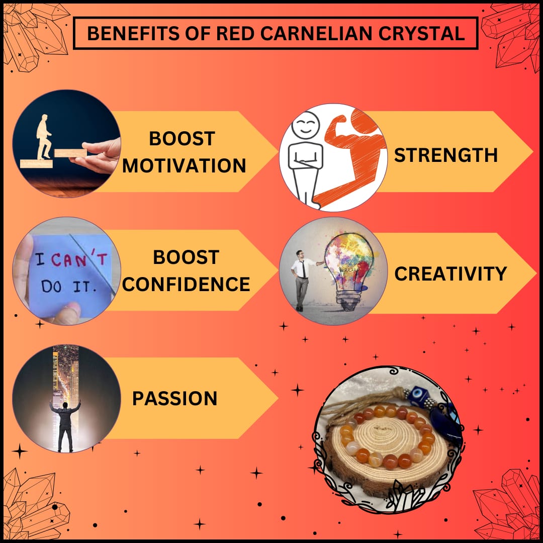 RED CARNELIAN CRYSTAL BRACELET (PASSION AND MOTIVATION)