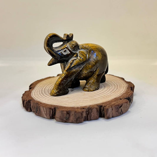TIGER EYE ELEPHANT PAIR 210 GM