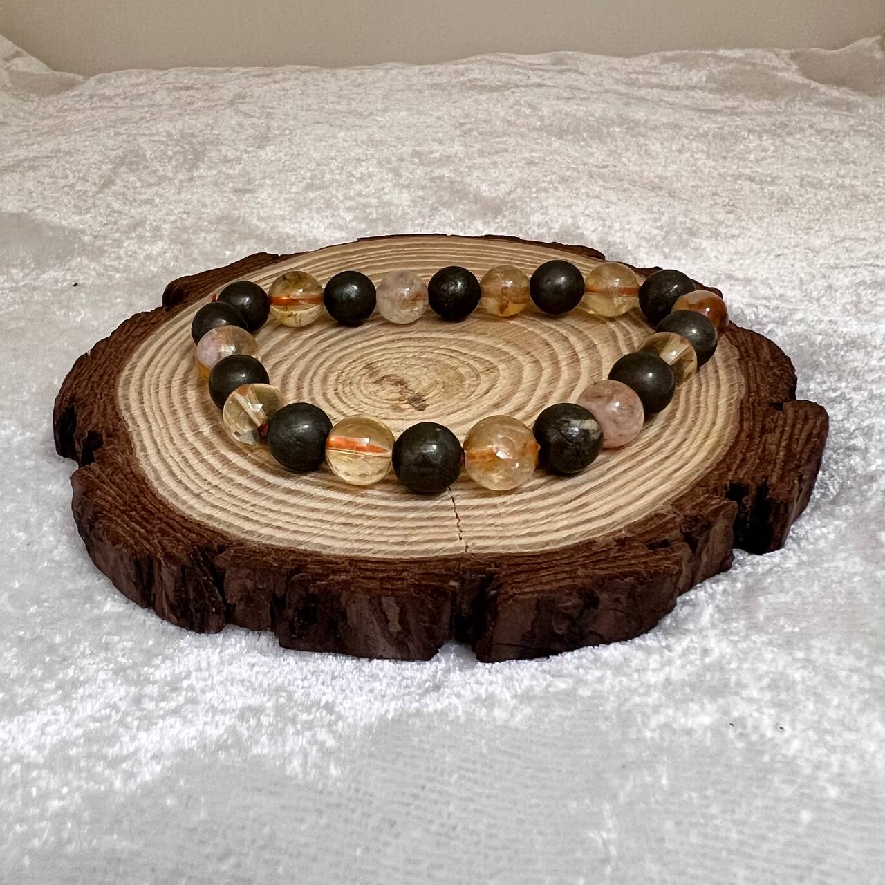 CITRINE+PYRITE CRYSTAL BRACELET (BUISNESS AND MONEY GROWTH)