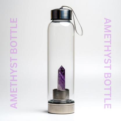 AMETHYST CRYSTAL WATER BOTTLE (CALMING AND STRESS RELIEF)