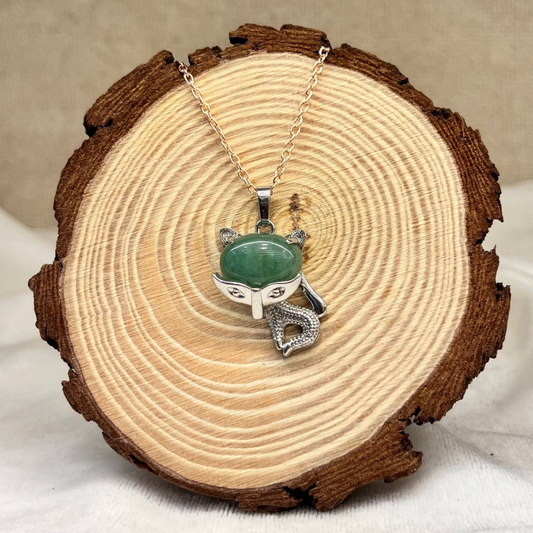 GREEN AVENTURINE FOX PENDANT