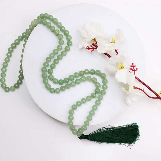 GREEN JADE CRYSTAL MALA (ATTRACTS PROSPERITY)