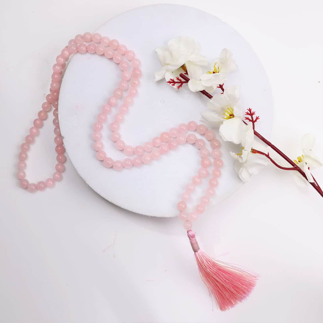 ROSE QUARTZ CRYSTAL MALA (LOVE AND RELATIONSHIP)