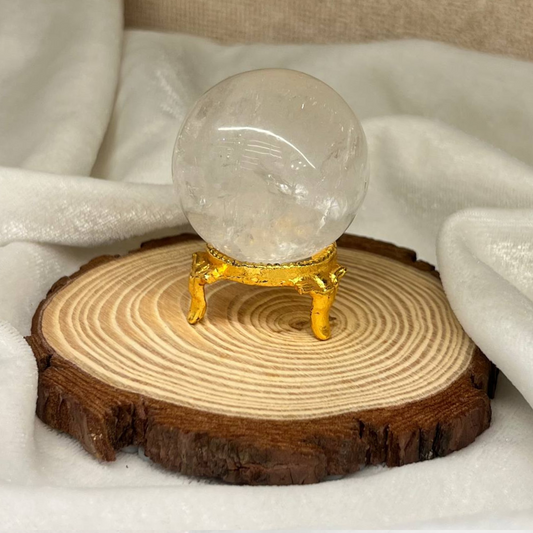 CLEAR QUARTZ CRYSTAL BALL (FOCUS AND CALMNESS)