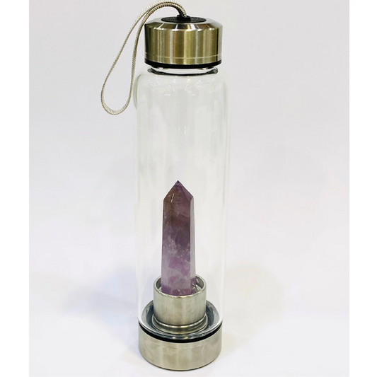 AMETHYST CRYSTAL WATER BOTTLE (CALMING AND STRESS RELIEF)