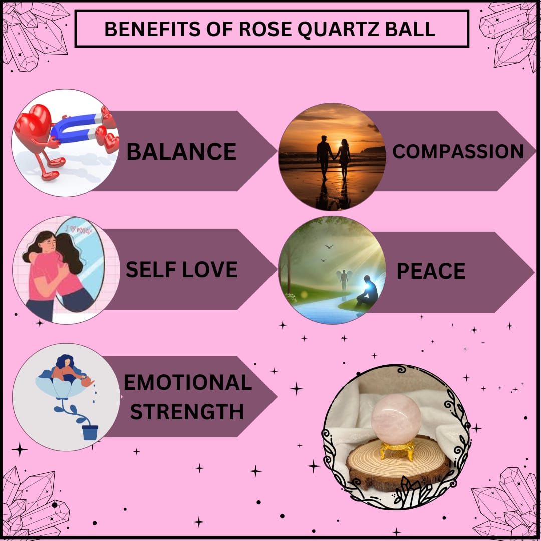 ROSE QUARTZ CRYSTAL BALL (LOVE AND RELATIONSHIP)