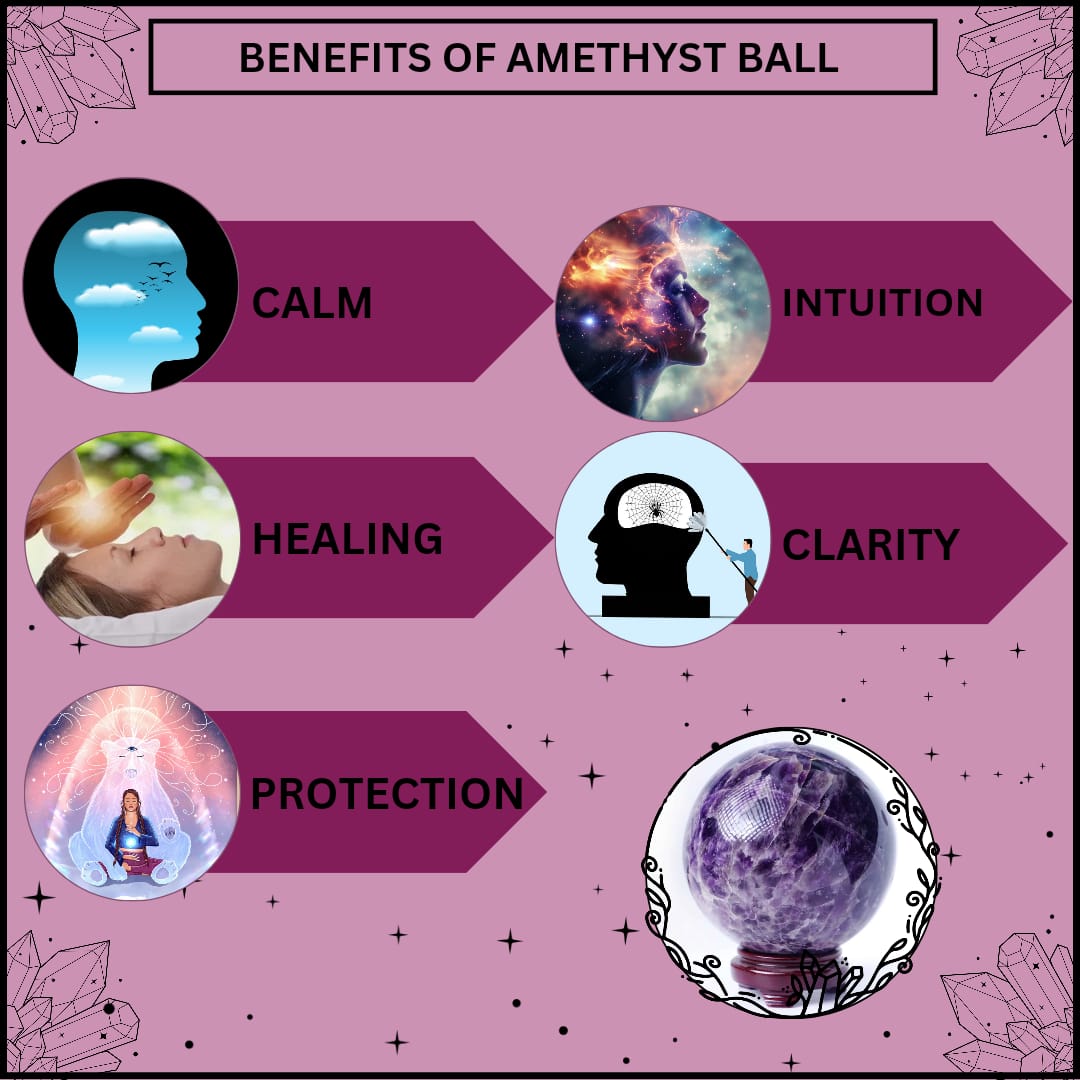 AMETHYST CRYSTAL BALL (CLARITY AND MENTAL FOCUS)