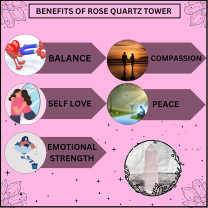 ROSE QUARTZ CRYSTAL TOWER (REALTION AND LOVE)