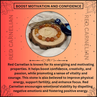 RED CARNELIAN CRYSTAL BRACELET (PASSION AND MOTIVATION)