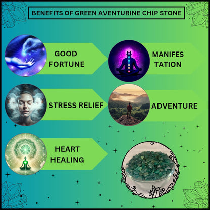 GREEN AVENTURINE CRYSTAL CHIPS (BOOSTS CREATIVITY AND MOTIVATION)