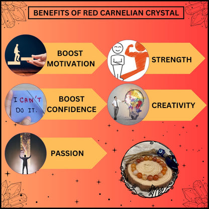 RED CARNELIAN CRYSTAL BRACELET (PASSION AND MOTIVATION)